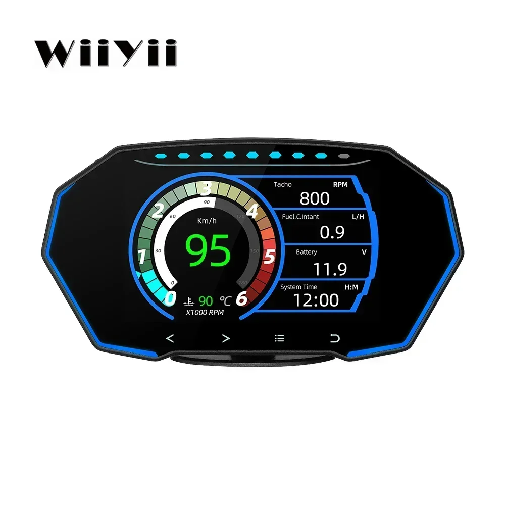 

2022 New Hot Modern design HUD F11 car HUD tpms display OBD2 multi-interface smart gauge