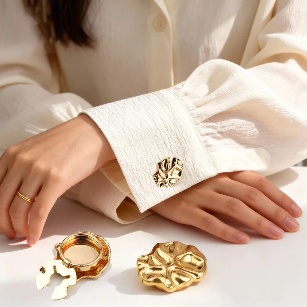 Couvre-boutons géométriques en métal à la mode, 2 pièces, pour bricolage de vêtements, boutons décoratifs, décoration de boutons de manches de chemise en alliage