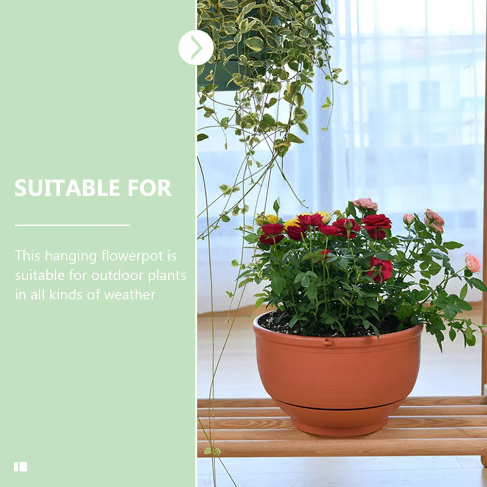 

2Pcs Chlorophytum Hanging Flower Pots Plastic Plant Containers Balcony Patio Garden Decor Hanging Flower Pot Suspended Flowerpot