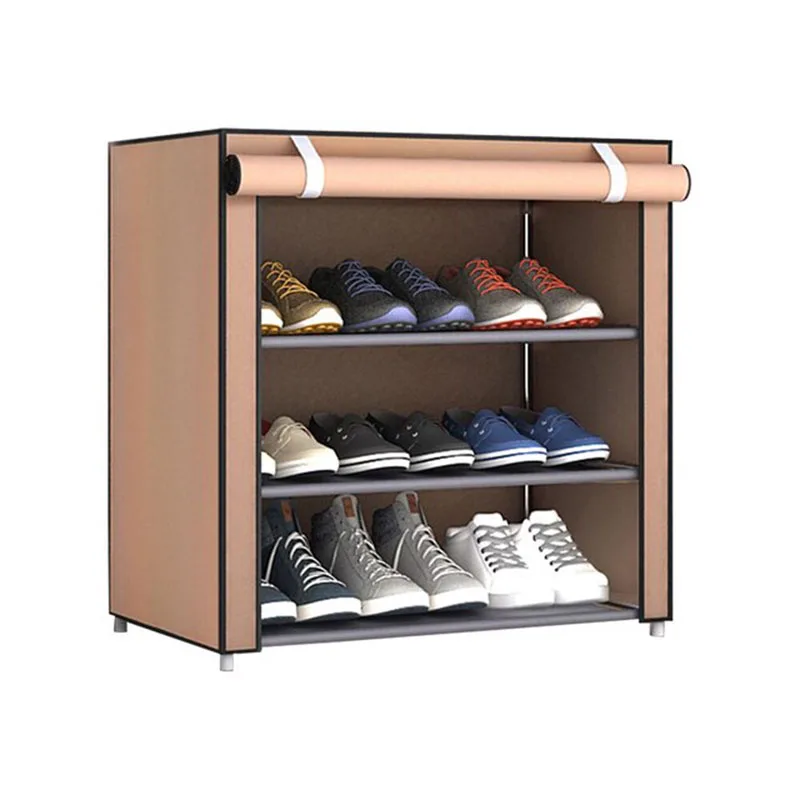 Simple Multilayer Shoe Rack Nonwoven Storage Closet Home Dorm Entryway Space-saving Shoe Stand Holder Shoe Cabinet with Zipper