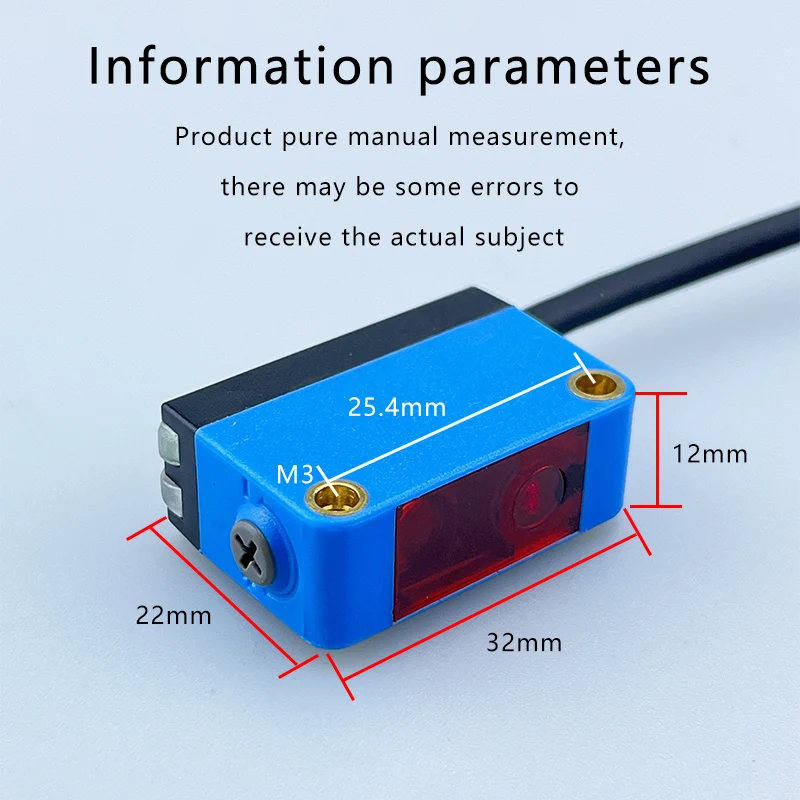 PARMA sensor square laser diffuse reflection mirror sensor infrared induction photoelectric switch LQ31-M3MN