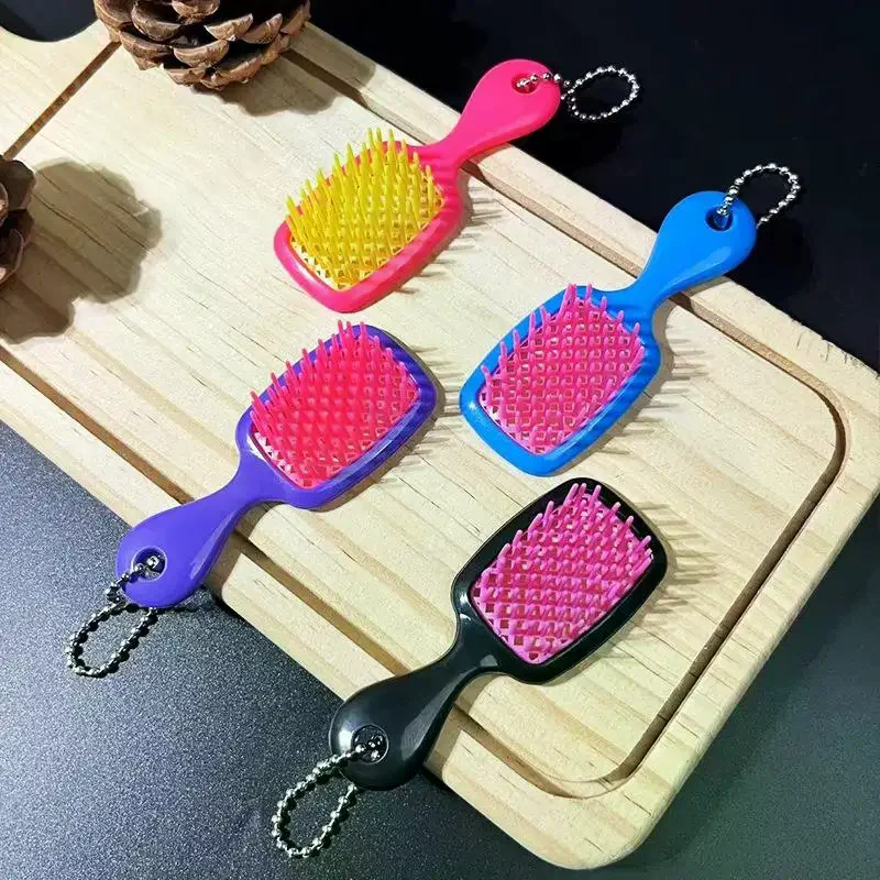 /Kuz/Brush Keychain Portable Air Cushion Massage Comb Colorful Plastic Pocket Hairdressing Tool For Bag Pendant Travel Mini Hai