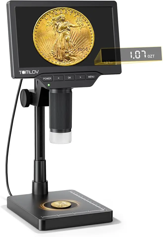 TOMLOV Digital Coin Microscope with Weighing Scale