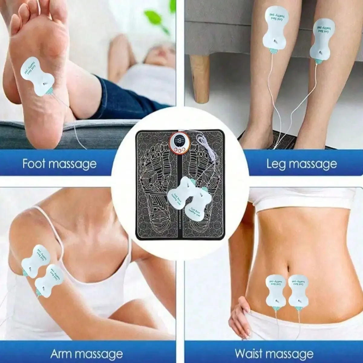 Electric EMS Foot Massager Pad Portable Foldable Massage Mat Muscle Stimulation Improve  Relax Feet