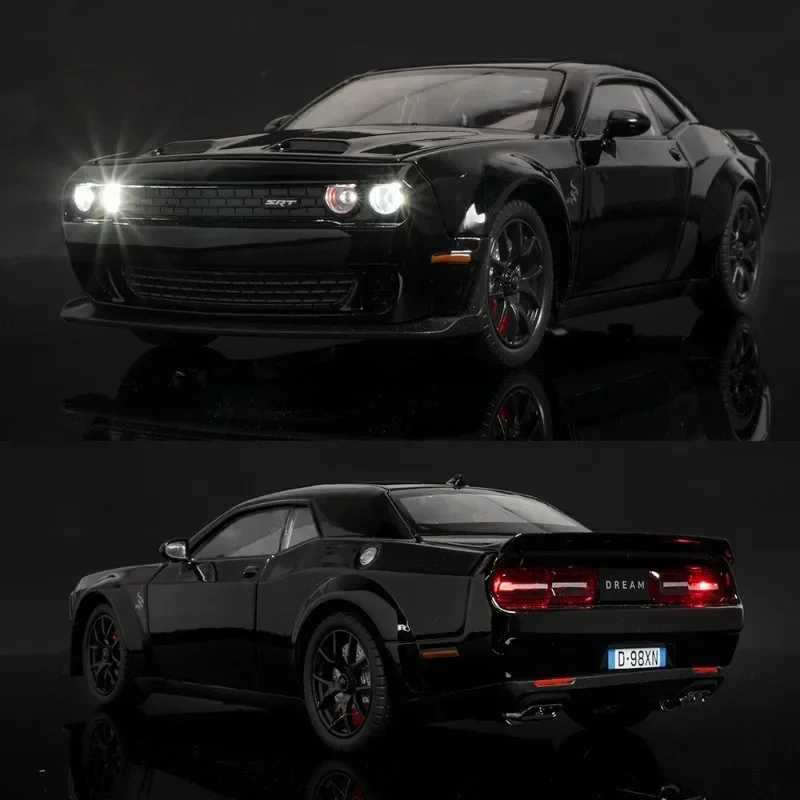 1:24 Scale Dodge Challenger SRT Hellcat Alloy Car Model Collection Miniature Voiture Diecast Toy Vehicles Boy