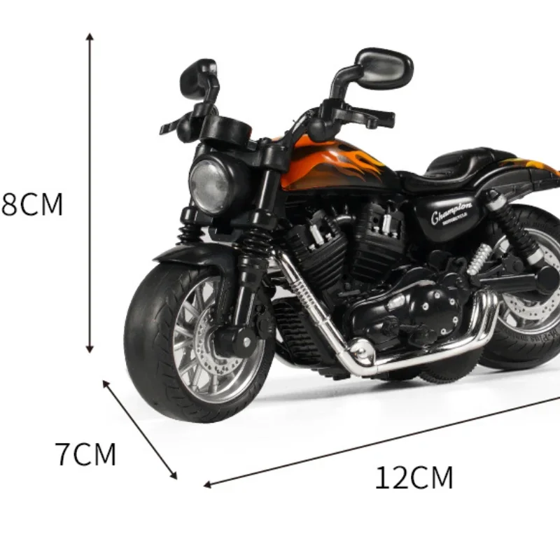 1/14 Alloy Return Motorcycle Model Simulation Motorcycle Car Model Sound And Light Push Pull Kids Toys For Boys Christmas Gifts