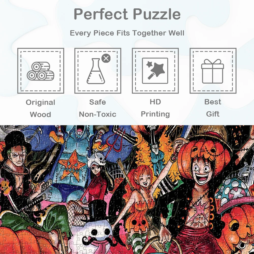 One Piece Background Jigsaw Puzzles Classic Japanese Style Anime Main Characters Games and Puzzles Large Puzzle Game Toys Gift