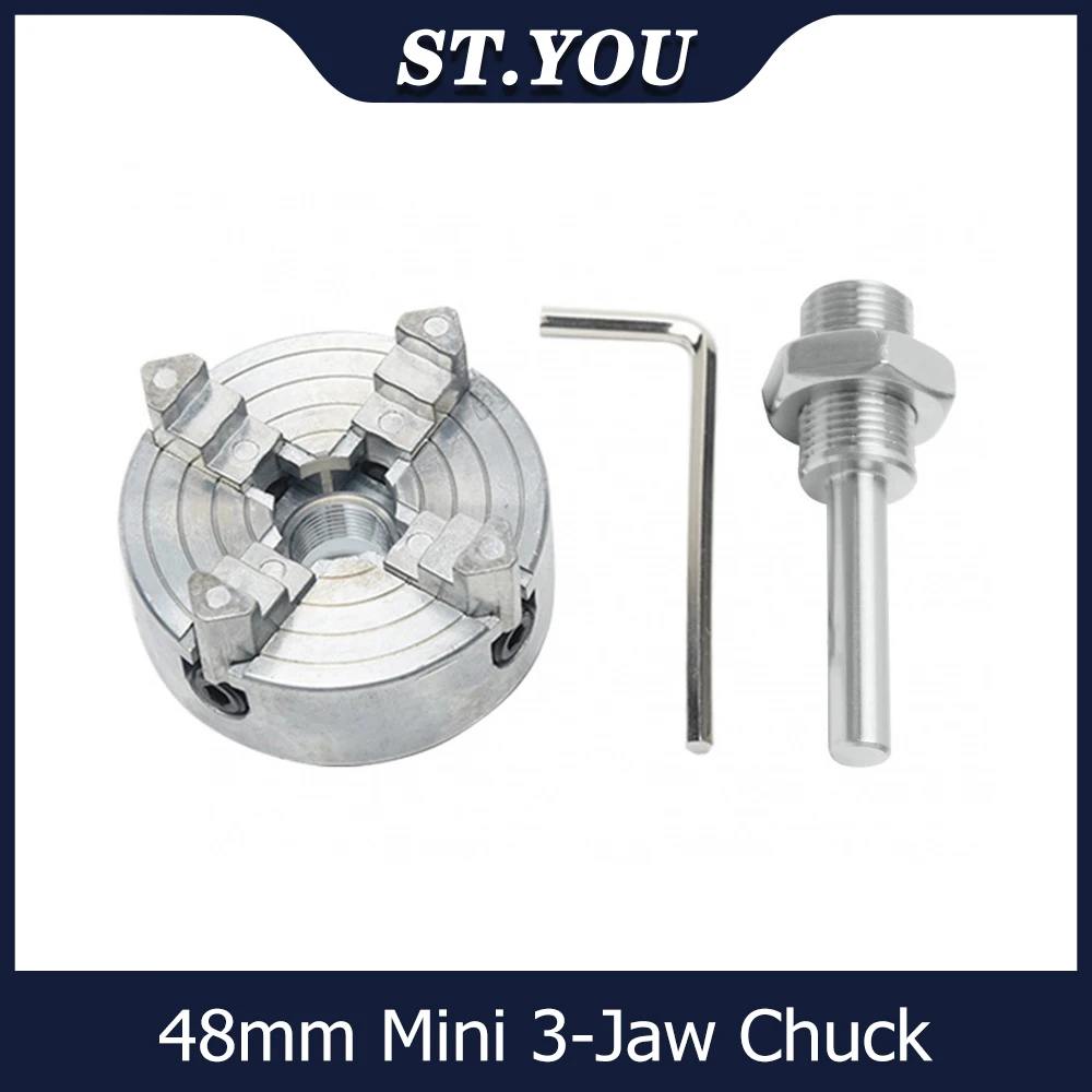 

48 мм мини 3-кулачковый патрон Z011 токарный патрон/Z011A четырехкулачковый патрон + патрон M12*1 ручной соединительный стержень для мини-токарного станка по металлу