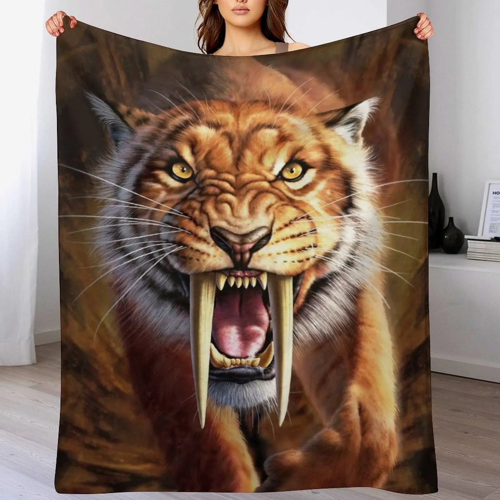 

Sabertooth! Throw Blanket warm for winter Stuffeds Comforter Soft Beds Blankets