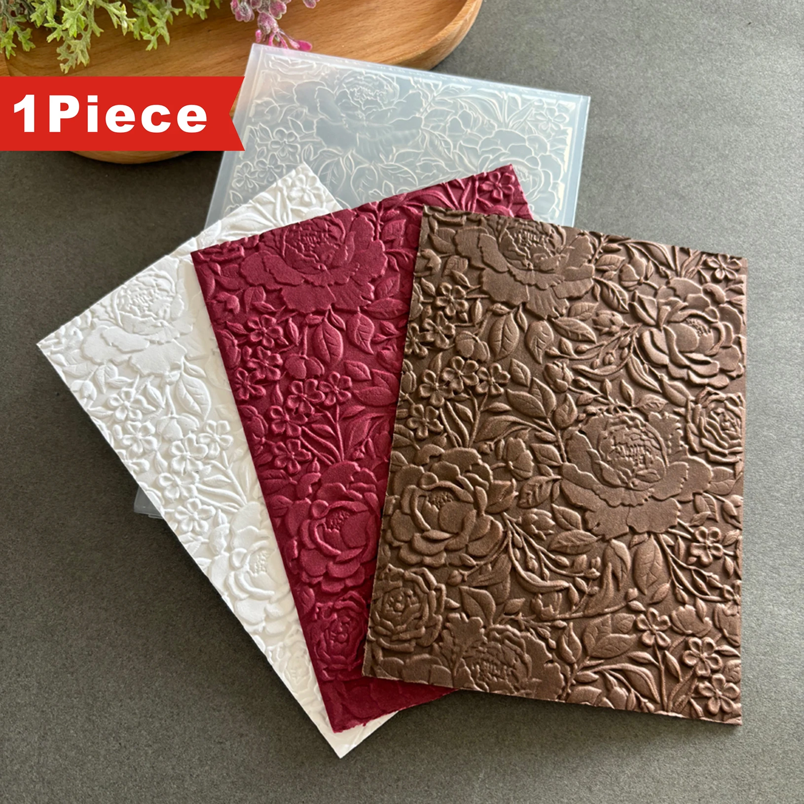 2025 Neuer 3D-geprägter Reliefordner – Blumenausdruck für DIY-Sammelalbum, transparente Kartenherstellung mit 3D-Textur, Album