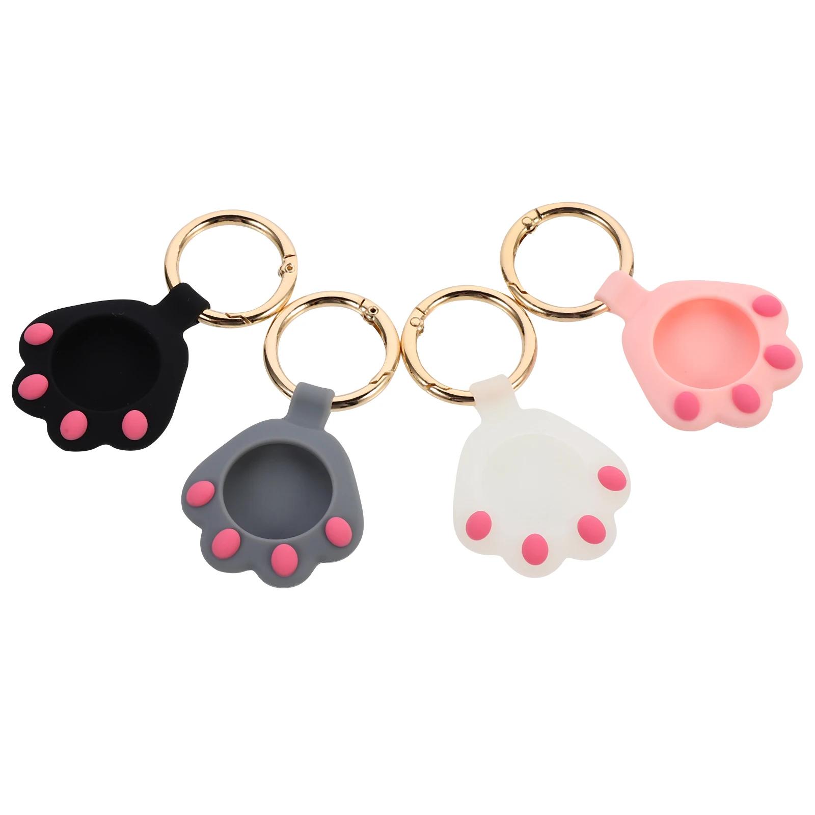 

4pcs Cat Pad Tracer Shell Night Glow Protection Cover For Anti-Loss Case Durable Dog Key Purse Bag Accessory
