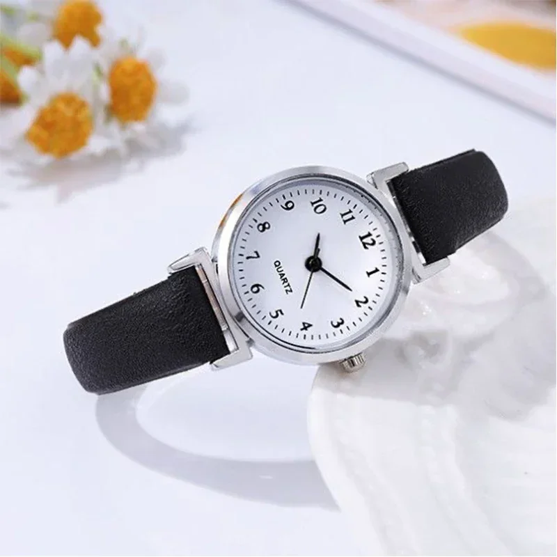ABCModa pequena mostrador feminino relógio casual pulseira de couro senhoras relógios de pulso de quartzo