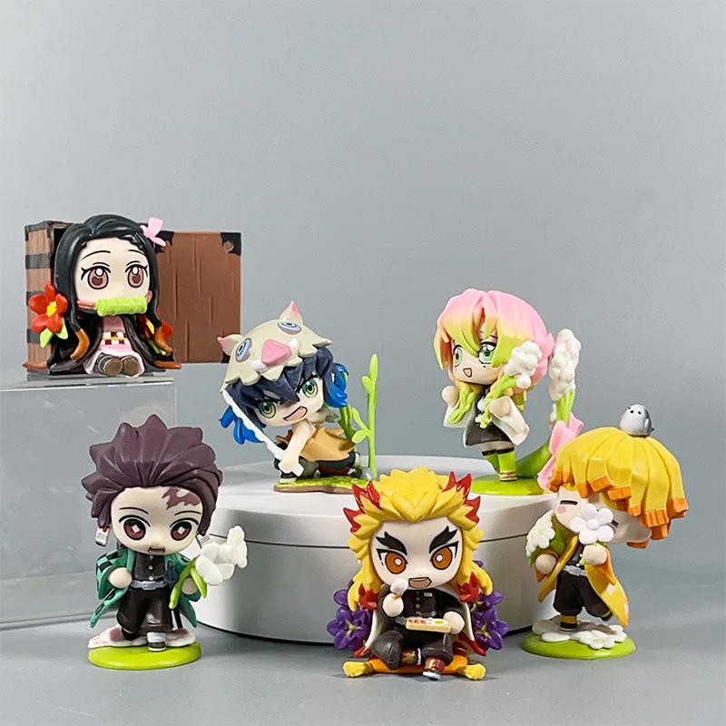 

Demon Slayer Anime 9cm Model Figures Tanjirou Nezuko Zenitsu Kyoujurou Kanroji Dolls Action Figure Toys for Kids Birthday Gift