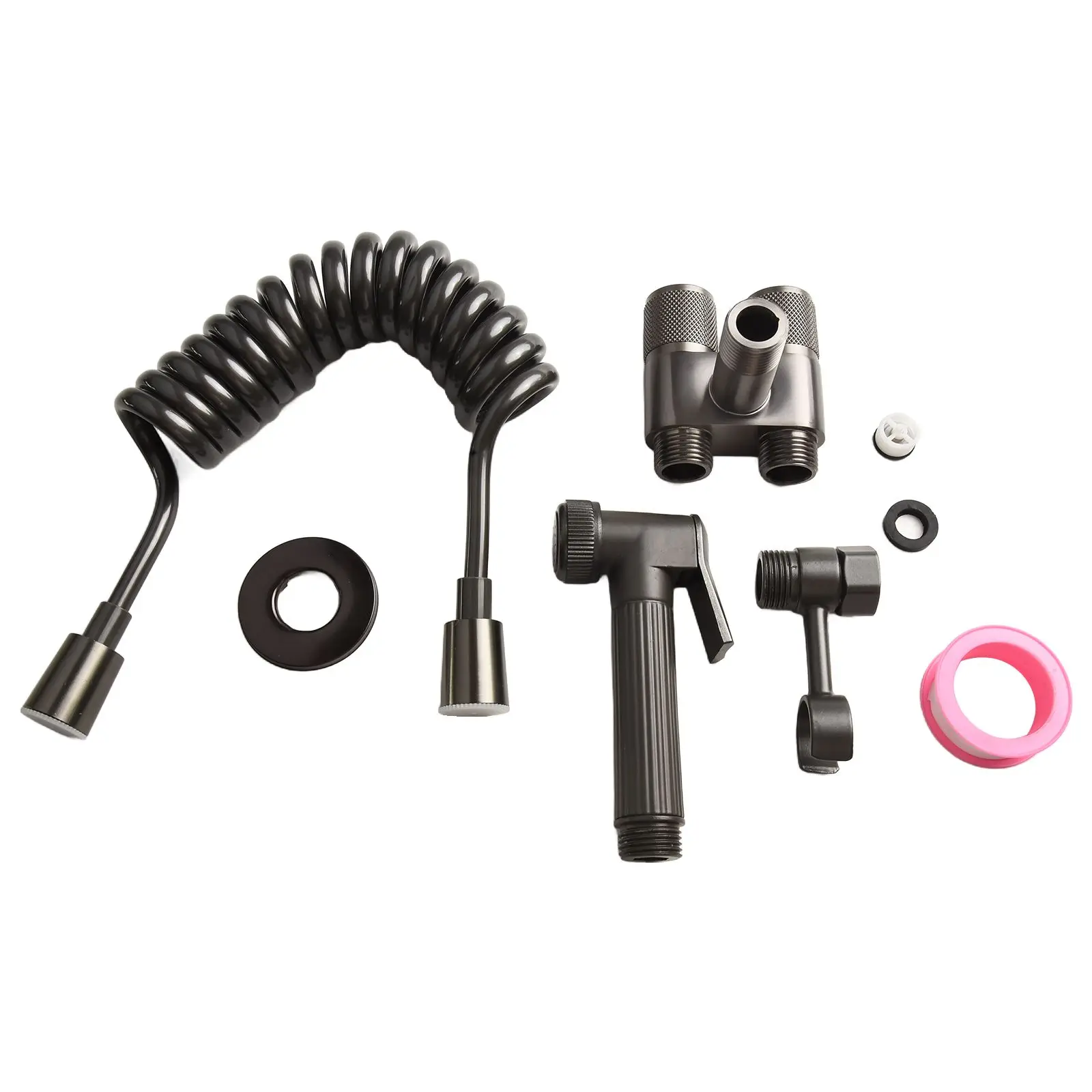 

Портативный распылитель для биде высокого давления, распылитель для чистки ванной комнаты, латунный материал, компактный размер, простая установка.