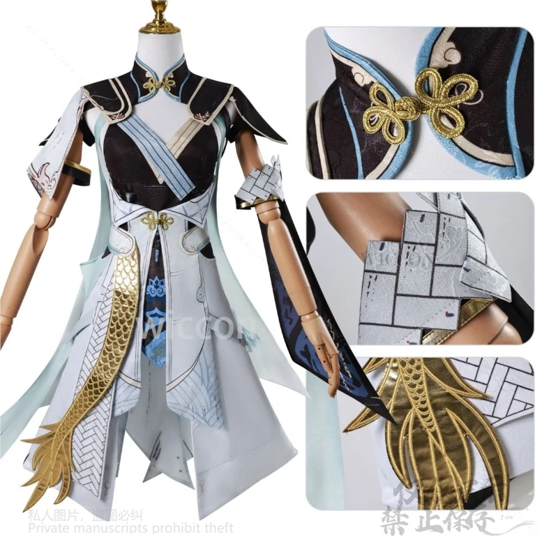 Anime Game Wuthering Waves Anime Jinhsi Anime Costume Uniform Dress Wig Shoes For Female Hallowen Clothes Clothing Customized