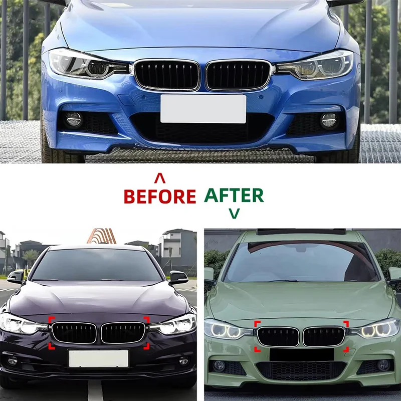 

Car Front Racing Grille For BMW 3 Series F30 F31 F35 2013-2018 Front Kidney Double Slat Grille W/ LED Light Car Front Grill