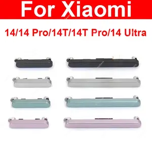 Bilashmart Power Volume Side Button Xiaomi 14 14T Pro Ultra Cell Phone Power Volume Up Down Side Key Replacement Repair Spare Parts