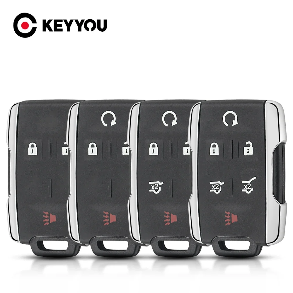 KEYYOU for GMC Yukon XL Chevrolet Tahoe Suburban Sierra Silverado Remote Key Shell Housing 3/4/5/6BTN Keyless Entry Case