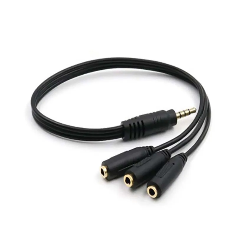 1Pc 3.5mm 3 Way Port Aux Multi Headphone Earphone Audio Splitter Adapter 3.5mm Jack HUB Splitter Audio Cable 1 Male to 3 Female~