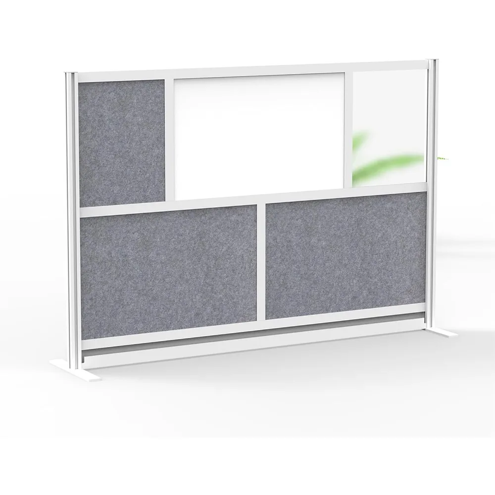 Workflow Modular Wall | Room Divider with Whiteboard, Sound Dampening, & Frosted Acrylic Panels | Expandable Office Partition