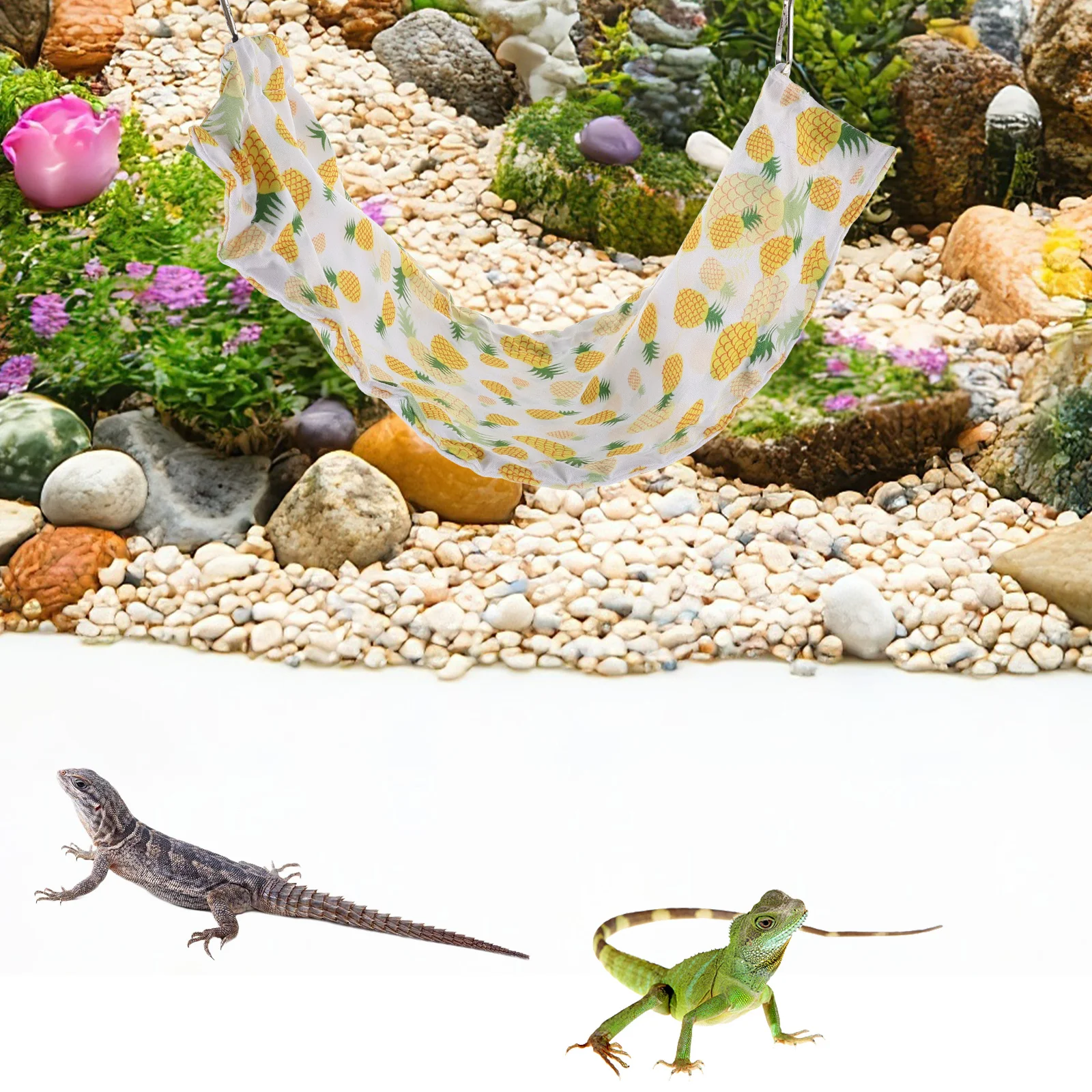

Pet Lizard Hammock Soft Breathable Reptile Hanging Bed For Bearded Dragon Gecko Suction Cup Mount Durable Washable Climbing