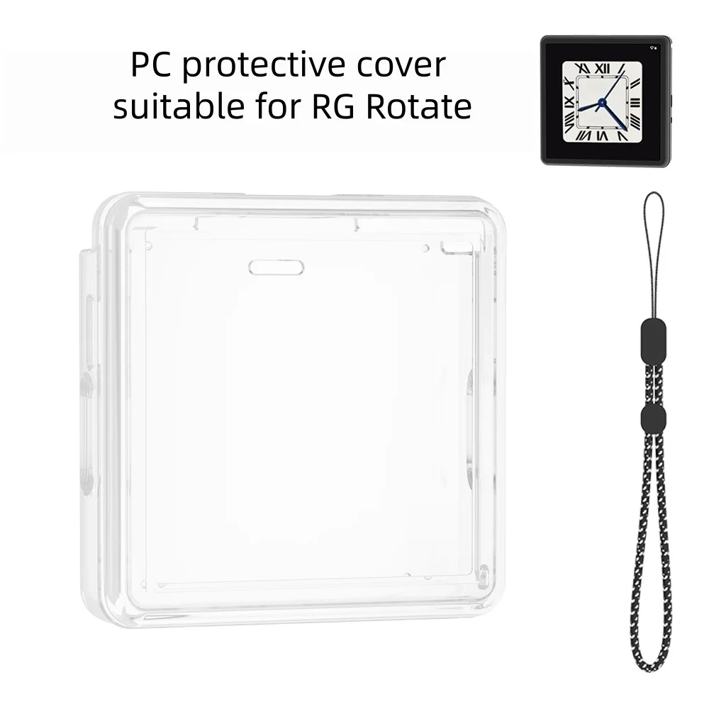 Clear Case for Anbernic RG ROTATE, Dustproof Protective Cover Storage Box Transparent Case