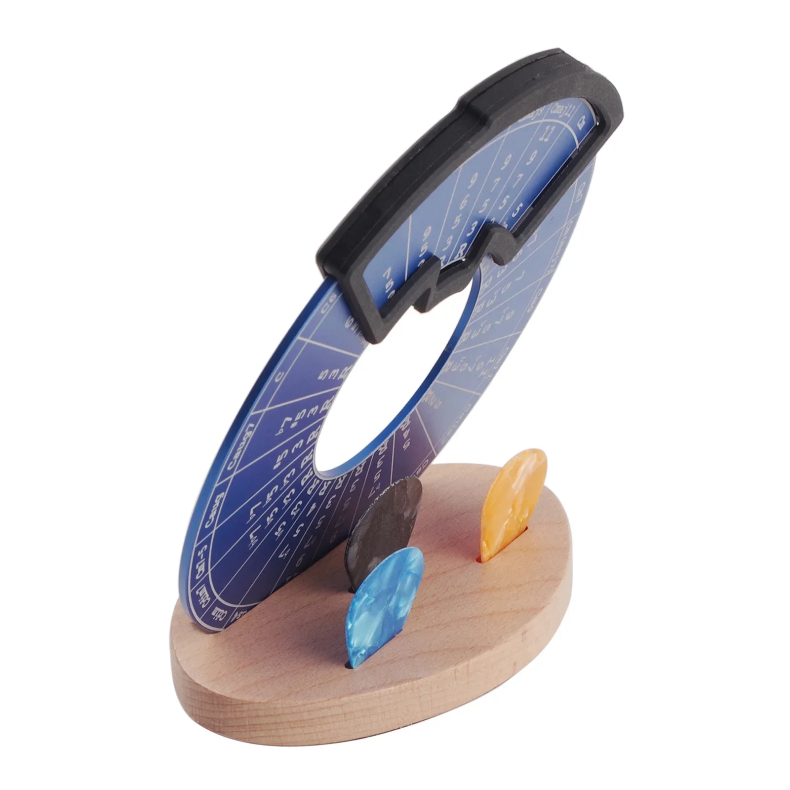 Draagbare muziektheorisieschijf met draagtas - Circle of Fifths Metal Tool met houten basis, akkoordtoonreferentie voor alle instrumenten