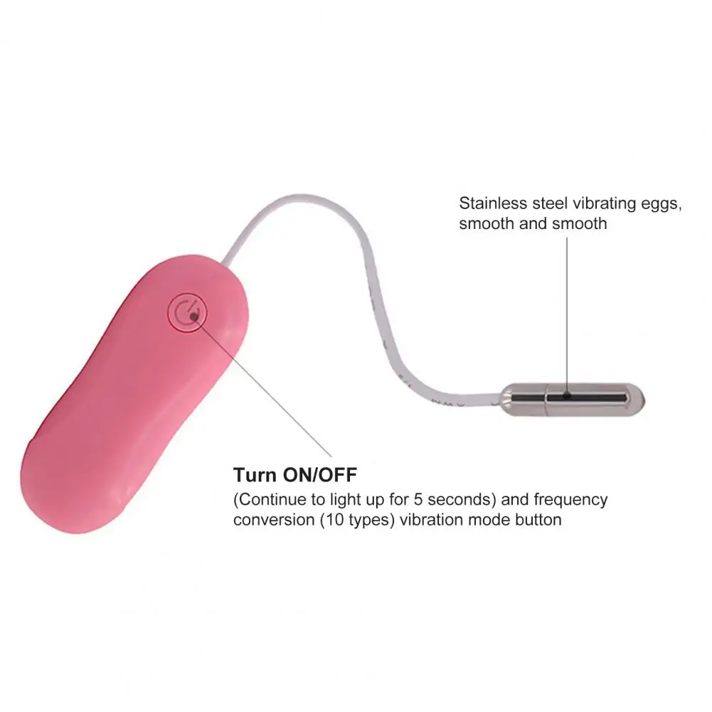 Mini Urethra Vibrator Pink Dilator Stainless Steel Waterproof Plug Urethra Probe Vibrating Egg 10 Frequency Masturbation Sex Toy