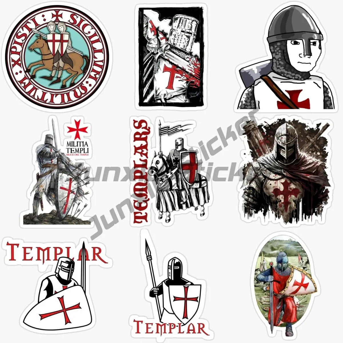 Crusader Warrior Knight Templar Car Stickers Kayak Scooter Surfboard Motorcycle Bicycle Helmet Decor Decals