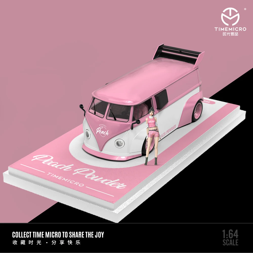 

TimeMicro1:64 T1 van pink/black gold alloy model