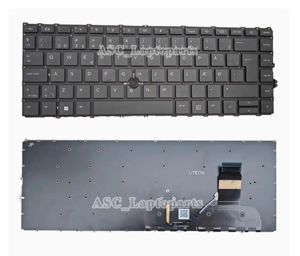 New Nordic Norwegian Danish Swedish Finnish Keyboard for HP ELITEBOOK 745 G7 745 G8 840 G7 840 G8 845 G7 845 G8 BACKLIT ,Pointer