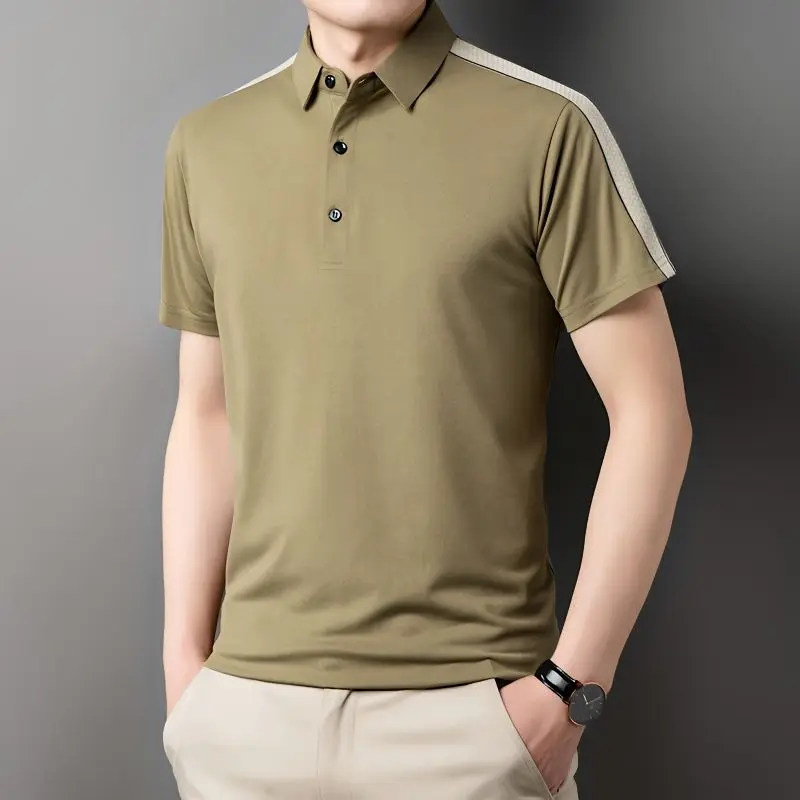 

Fashion Lapel Spliced Casual Short Sleeve Polo Shirts Men's Clothing 2024 Summer New Loose Korean Tops All-match Tee Shirt