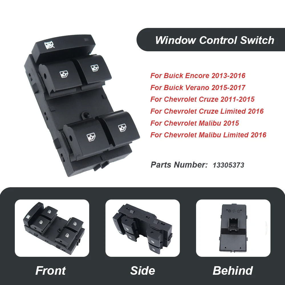 

Car Driver Side Door Window Lifter Switch For Chevrolet Cruze Malibu Buick Encore Verano 2015-2017 13305373