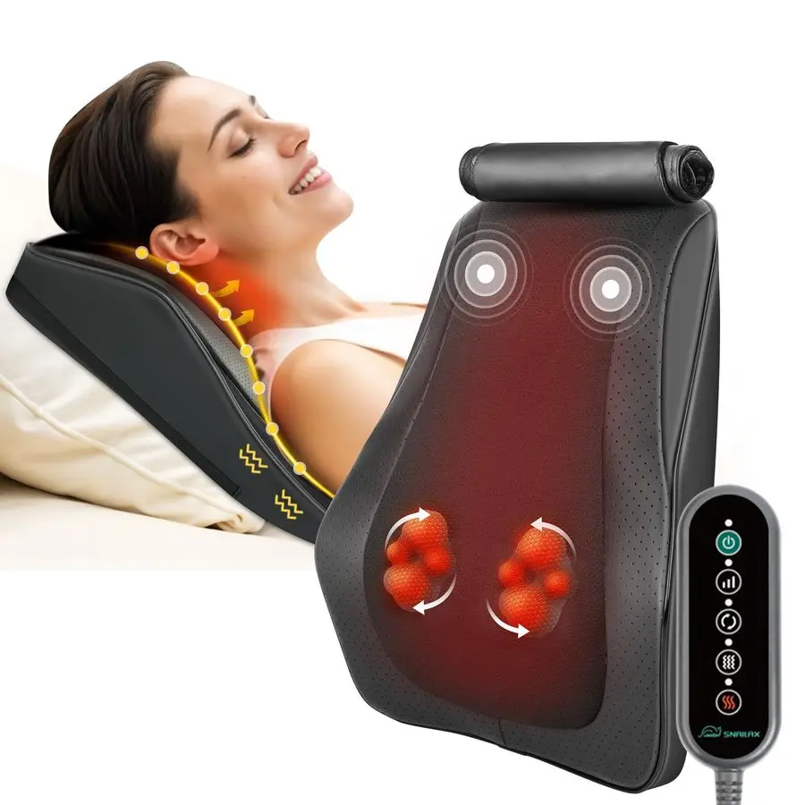 

Back Massager for Back Pain Deep Tissue, Shiatsu Neck and Back Massager with Heat, Vibration, Kneading Massage Pillow for Neck,