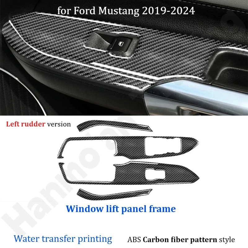 

Декоративная наклейка на рамку панели стеклоподъемника/подлокотника для Ford Mustang 2019-2024, аксессуары для модификации интерьера