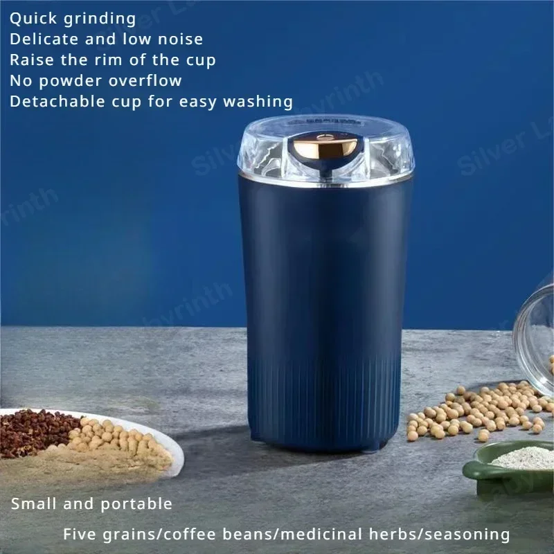 Household Stainless Steel Small Coffee Grinder Miscellaneous Grain Flour Grinder Electric Bean Grinder