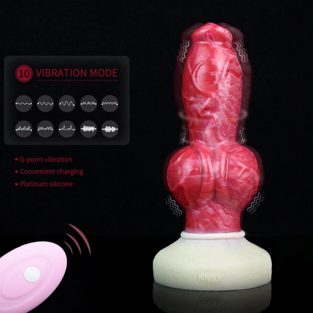 LUUK New Animal Dog Vibrating Dildo With Knot Soft Silicone Prostate Massager For Women Anus Stimulate Fake Wireless Vibrator