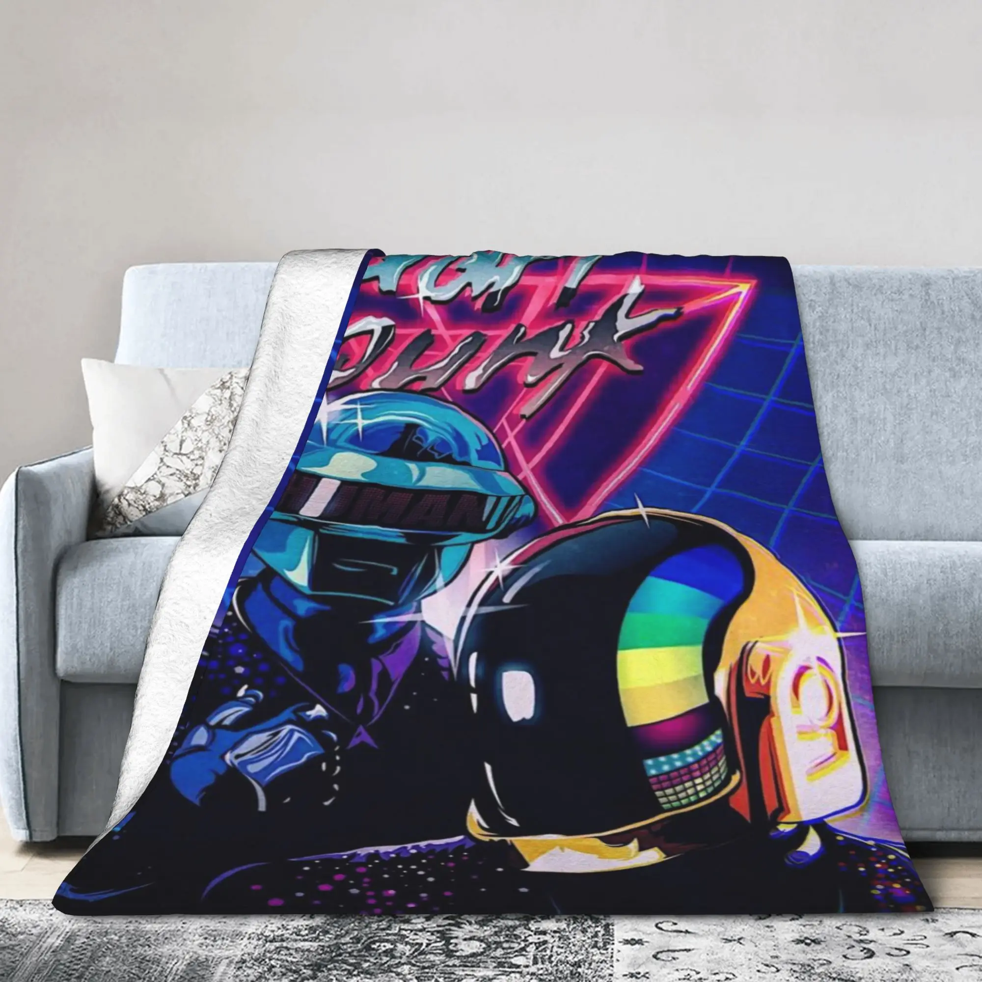 ダフト・パンク・エレクトロニック・ミュージック・ブランケット・ソフト・フランネル・ノベルティ・ギフト・スローブランケット・プラッシュ・薄いキルト