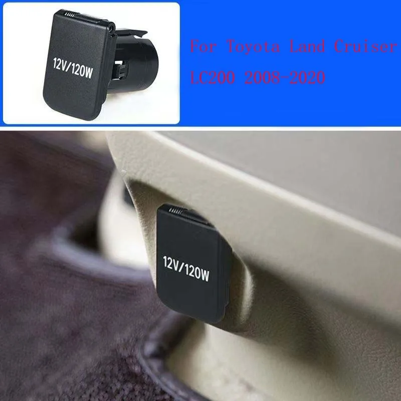 For Toyota Land Cruiser LC200 2008-2020 Car Interior Armrest Box Cigarette Lighter Cover Power Socket Protection Cap Lid