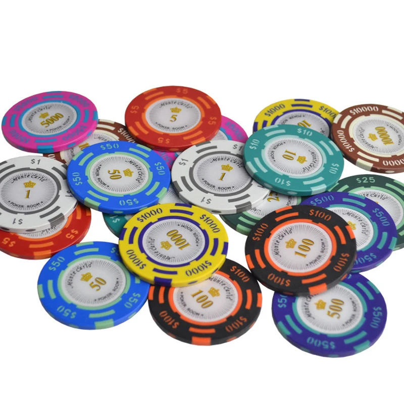 20 قطعة/الوحدة الدولار مونتي كارلو عملات المهنية كازينو تكساس بوكر رقائق نادي الترفيه بوكر عدة ألعاب المجلس الجدول بوكر