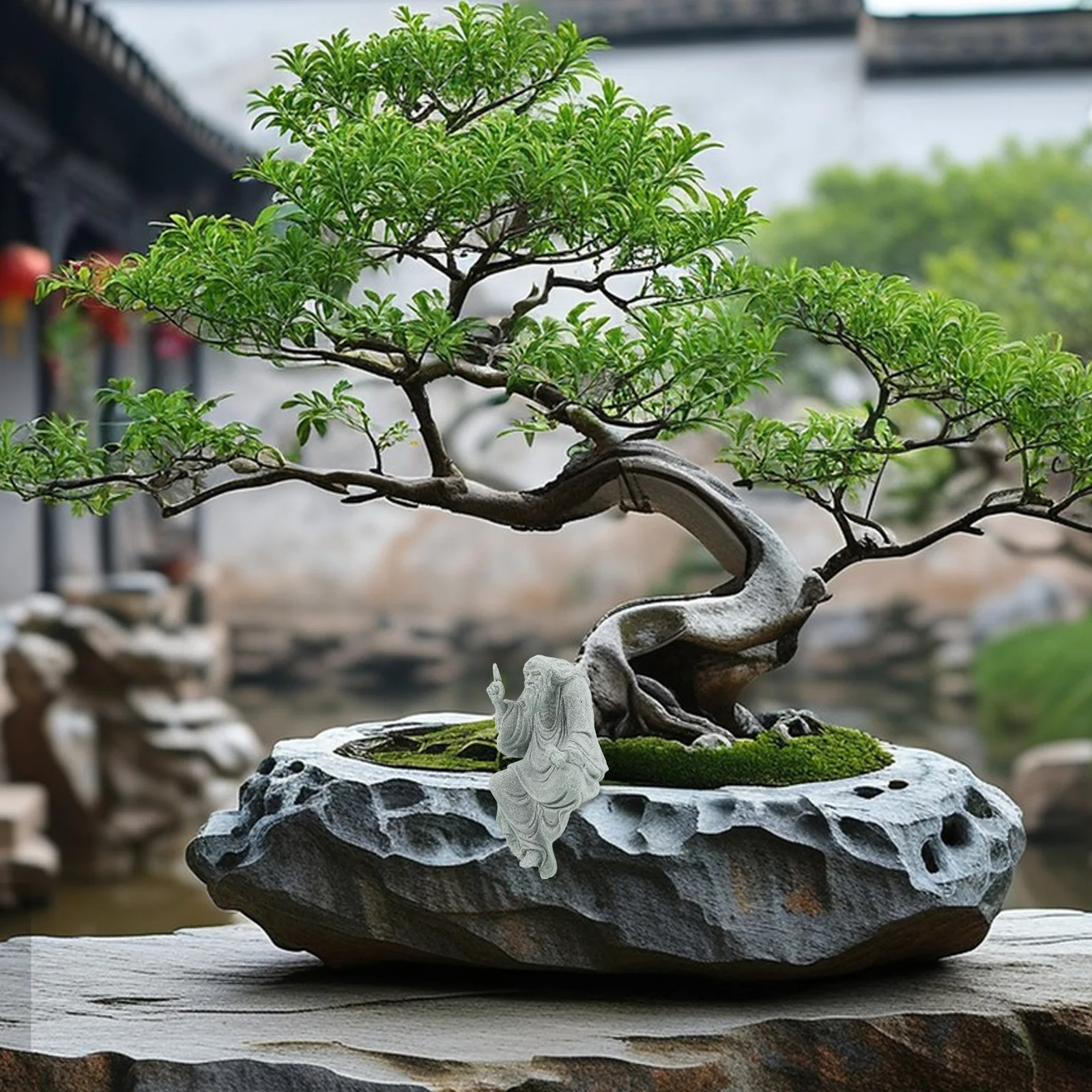 

Zen Garden Buddha Sculpture Chinese Style Stone Mini Bonsai Desktop Aquarium Decoration Lucky Home Ornament Aquarium Buddha