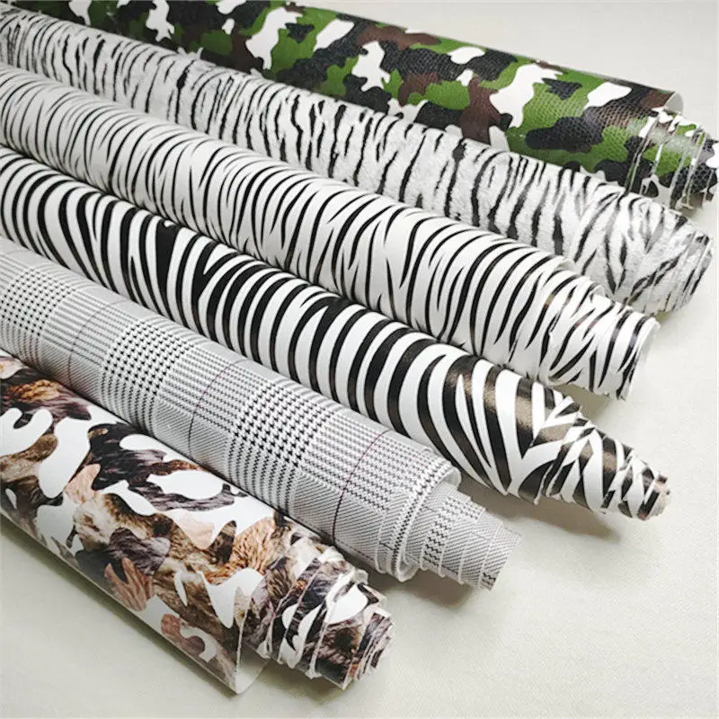 100x137cm Zebra Printed Check Leather Fabric Waterproof Camouflage PU Material for DIY Upholstery Backrest Sofa Home Decor