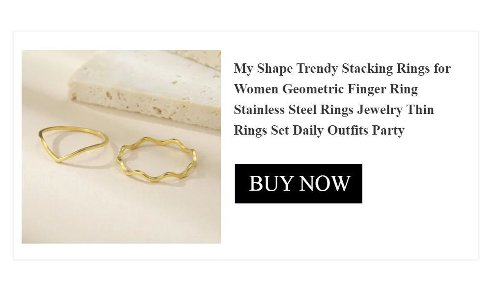 Minimalist Stackable Wave Rings for Women Geometric Finger Ring Stainless Steel Golden Jewelry Thin Rings Set Daily Party Wear