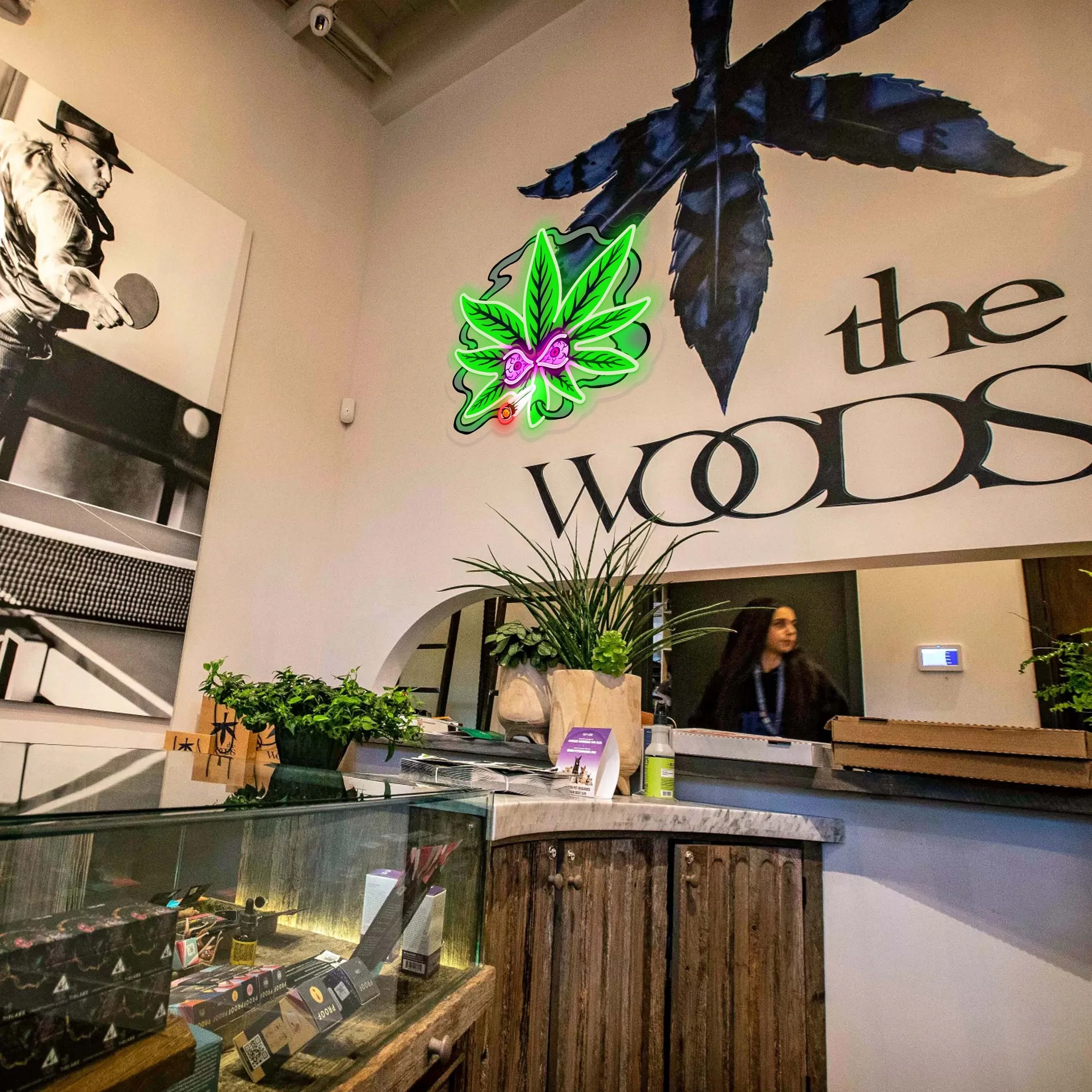 Neonowy szyld w kształcie liścia, neonowy szyld \"Smoking\", zasilany przez USB, ściemnialny, do dekoracji biznesu, baru piwnego, domu, na imprezę, do klubu, męskiej jaskini, pubu, idealny na prezent.