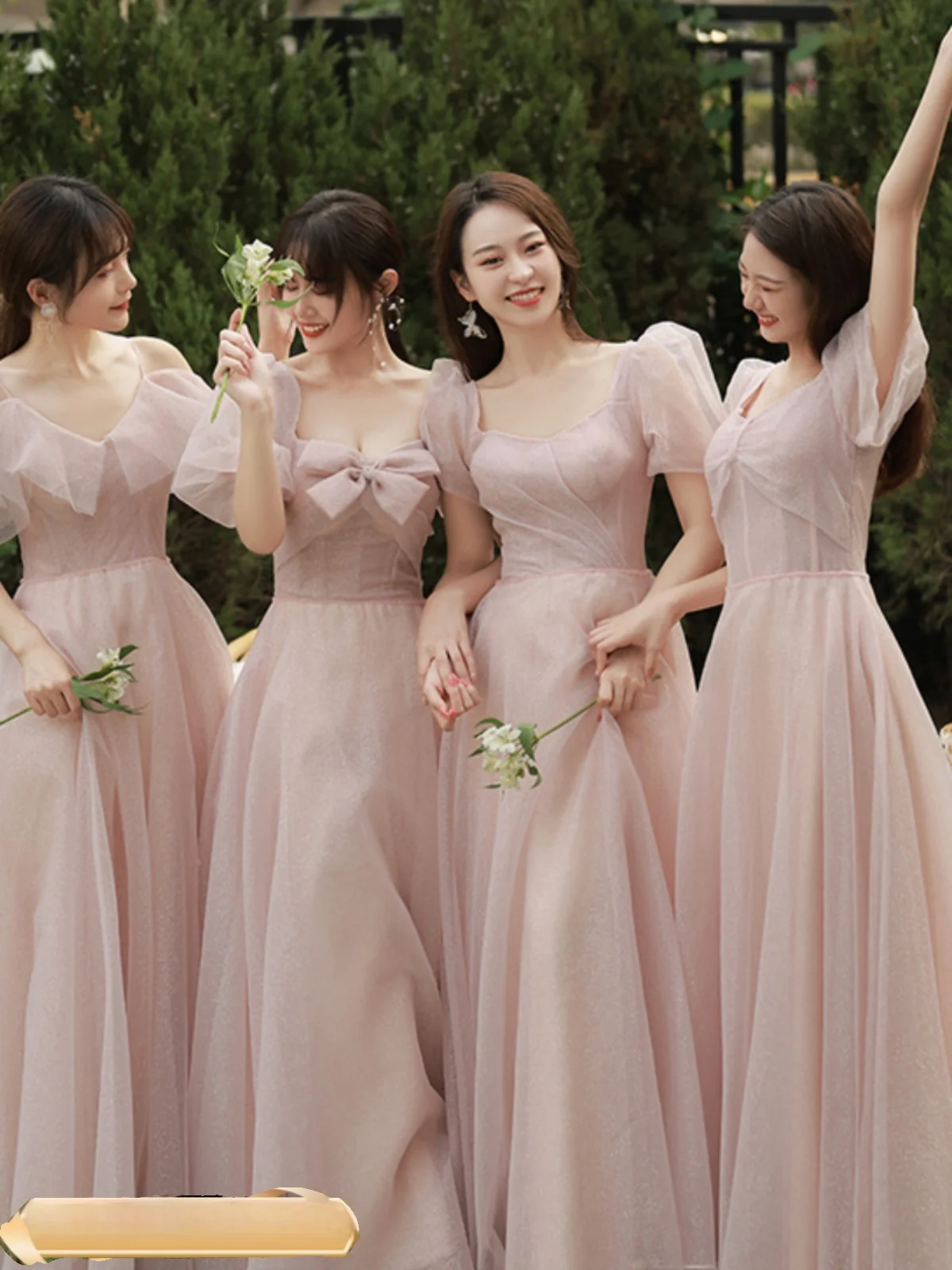 メイドオブオナーロングシンプルエレガンス痩身春夏新着ウェディングドレス姉妹グループ友人マッチング衣装