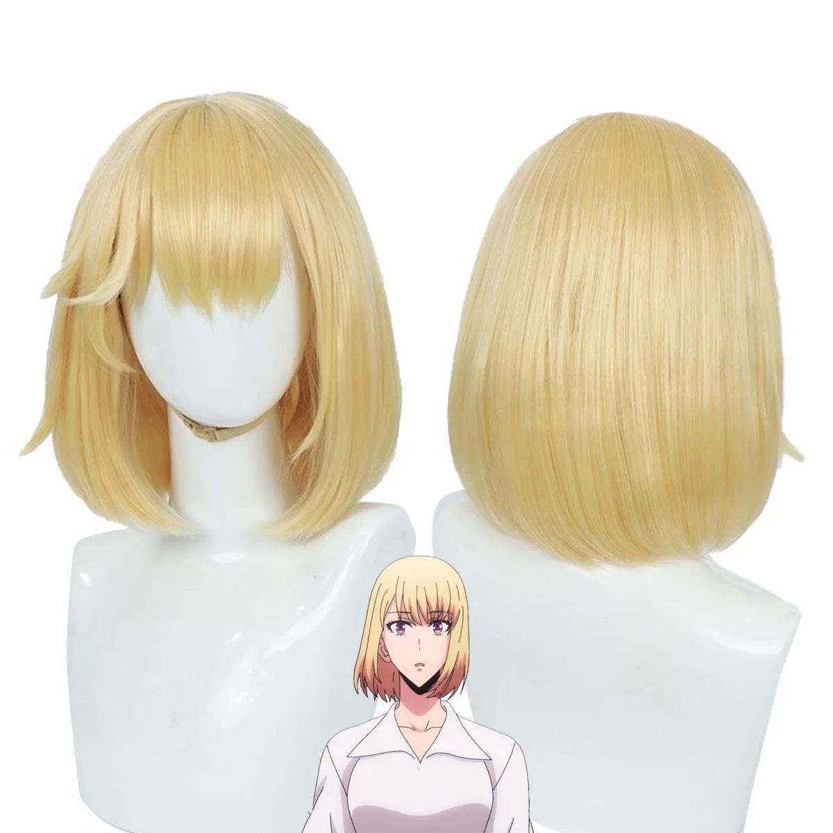 Carnaval Party Anime Niveau Sung Jinwoo Cosplay Cha Hae-in Gouden Haar Pruik