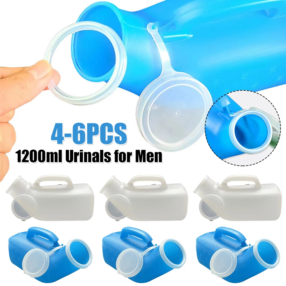 

1200 мл бутылка для мочи, защищенный от разливов контейнер для мочи, пластиковая мужская бутылка для судно с крышкой для автомобиля, пожилых людей и недержания