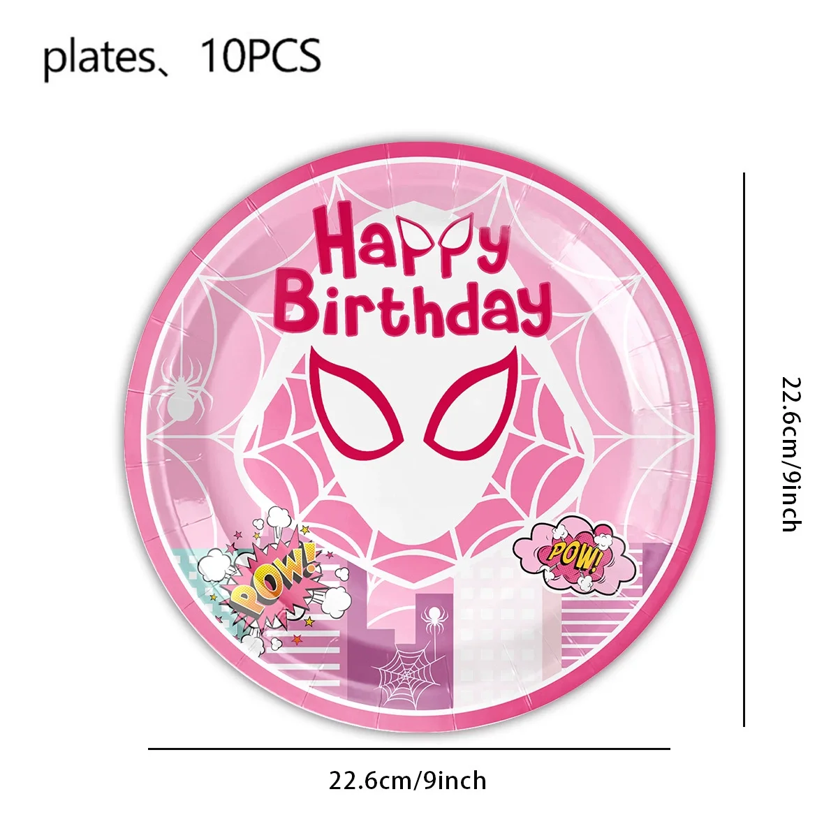 Neue Arachno-Hero Gwen Partydekorationen Rosa Spider-Man-Thema Latexballons Tassen Teller Taschentuchdekoration Kuchen Mädchen Geschenke