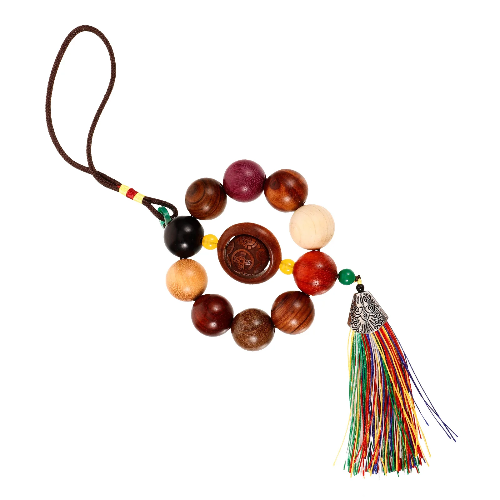 

Creative Wooden Car Pendant Exquisite Sandalwood Rear View Mirror Accessories Interior Decor Car Decor Rosary Ornament