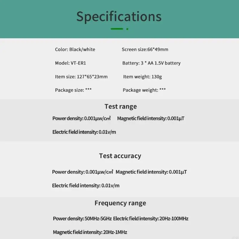 57QF EMF Meter Electromagnetic Field Radiation Detectors,Handheld Digital Backlights EMF Detector for Home Offices